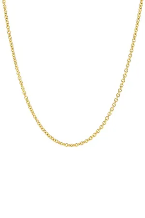 36 Inch 2.2MM Yellow Gold Round Cable Chain