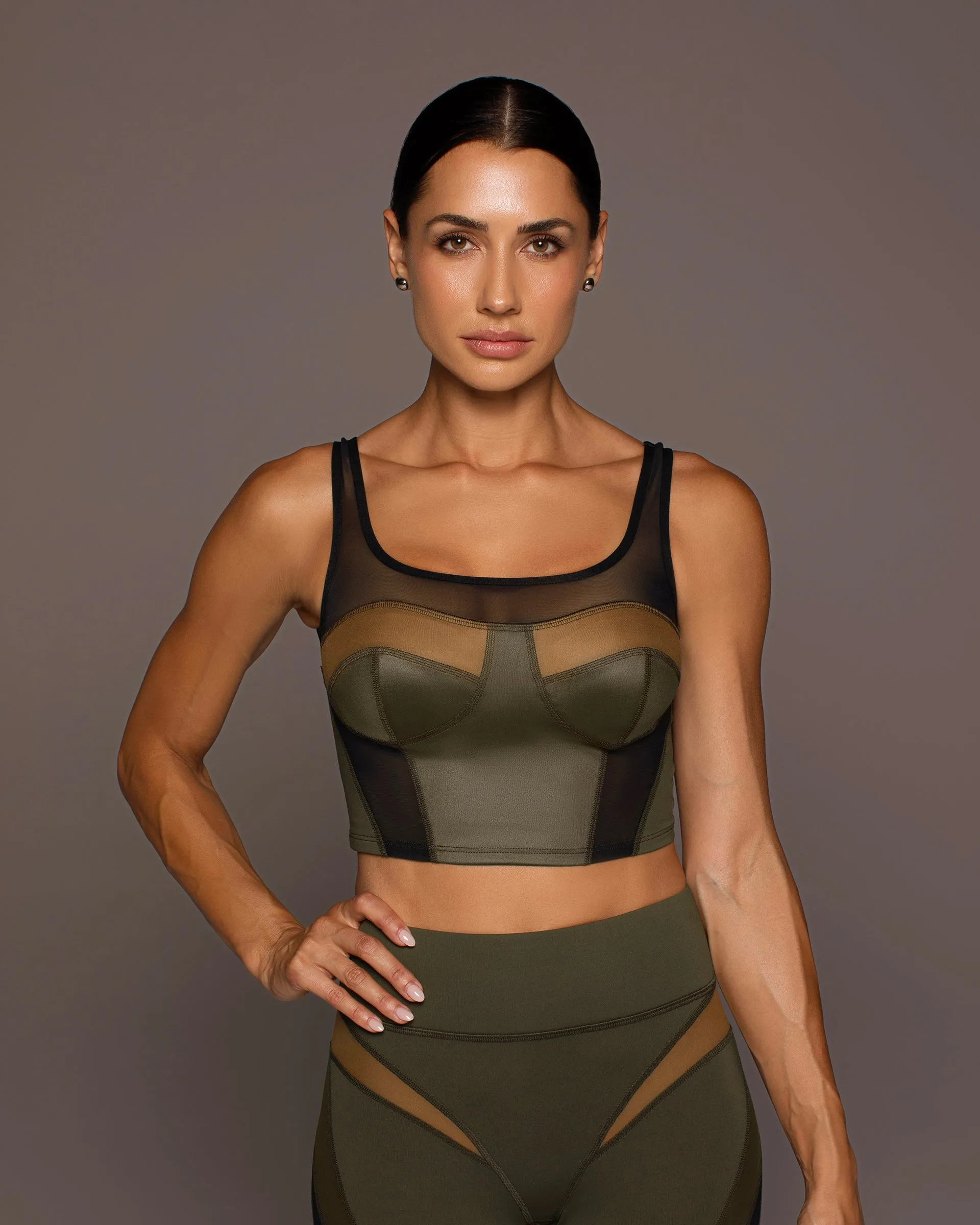 Aerial Gloss Bustier | Bronzed Olive MICHI