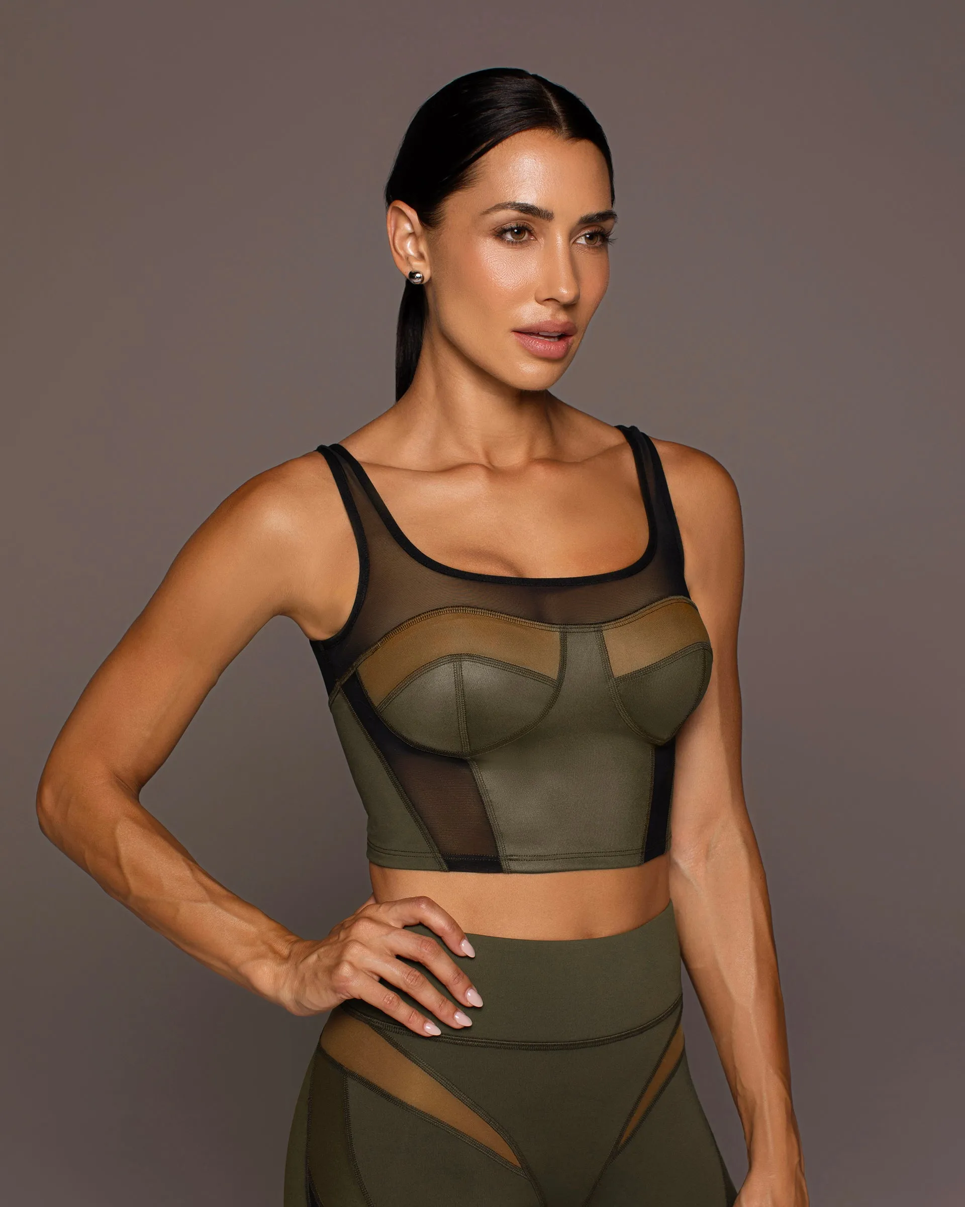 Aerial Gloss Bustier | Bronzed Olive MICHI