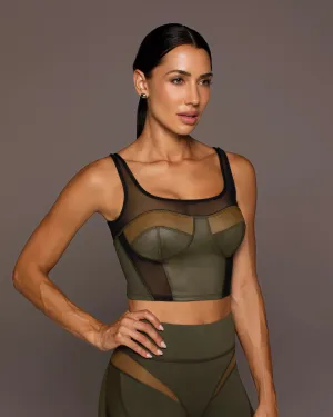 Aerial Gloss Bustier | Bronzed Olive MICHI