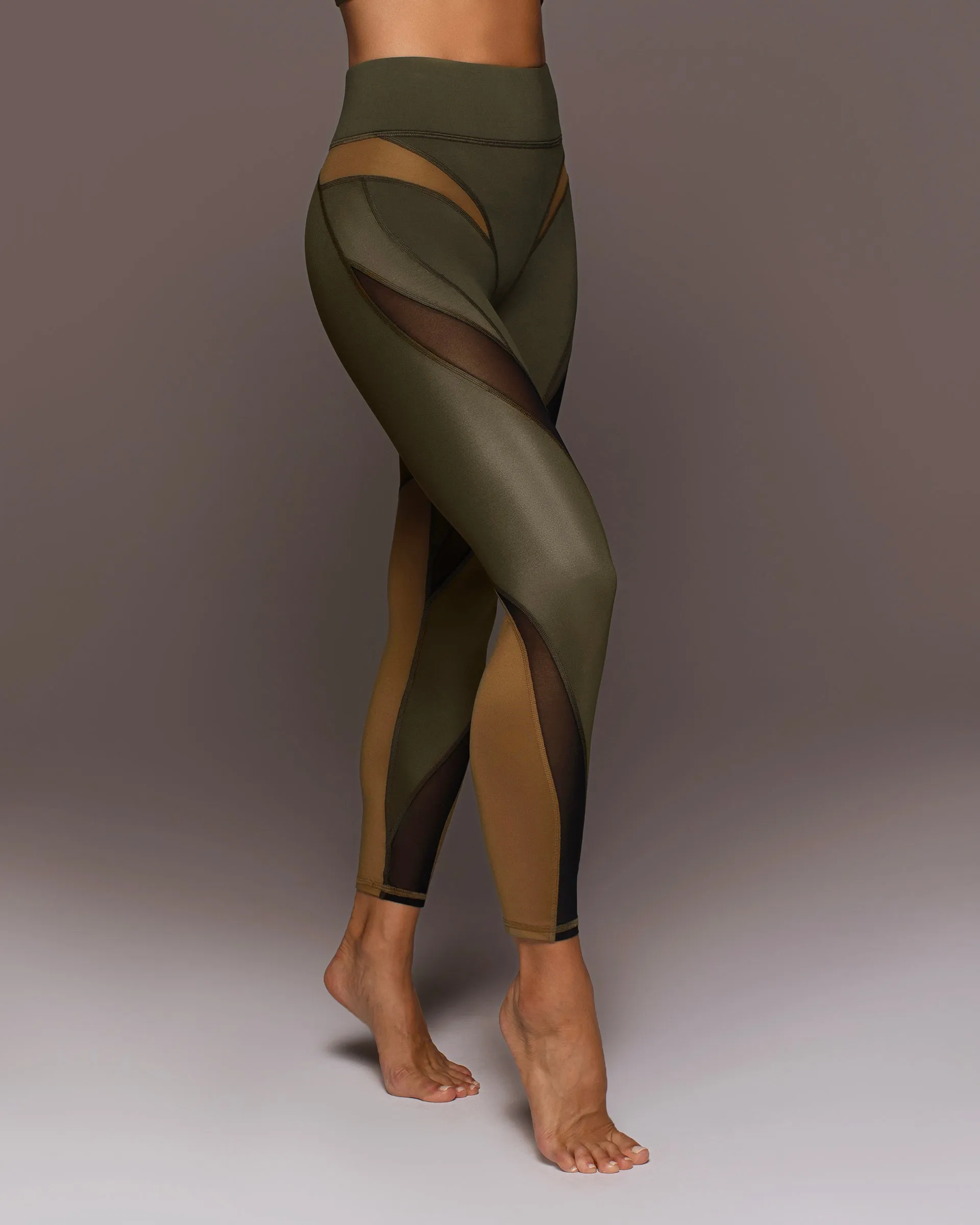 Aerial Gloss Legging | Bronzed Olive MICHI
