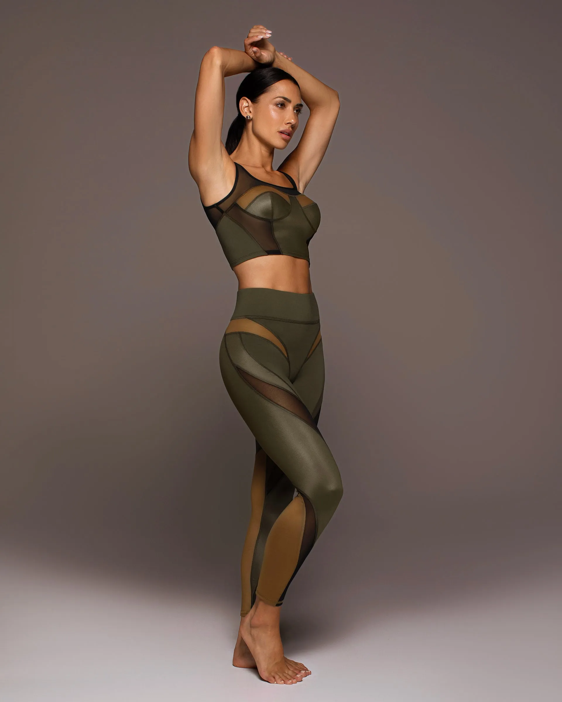 Aerial Gloss Legging | Bronzed Olive MICHI