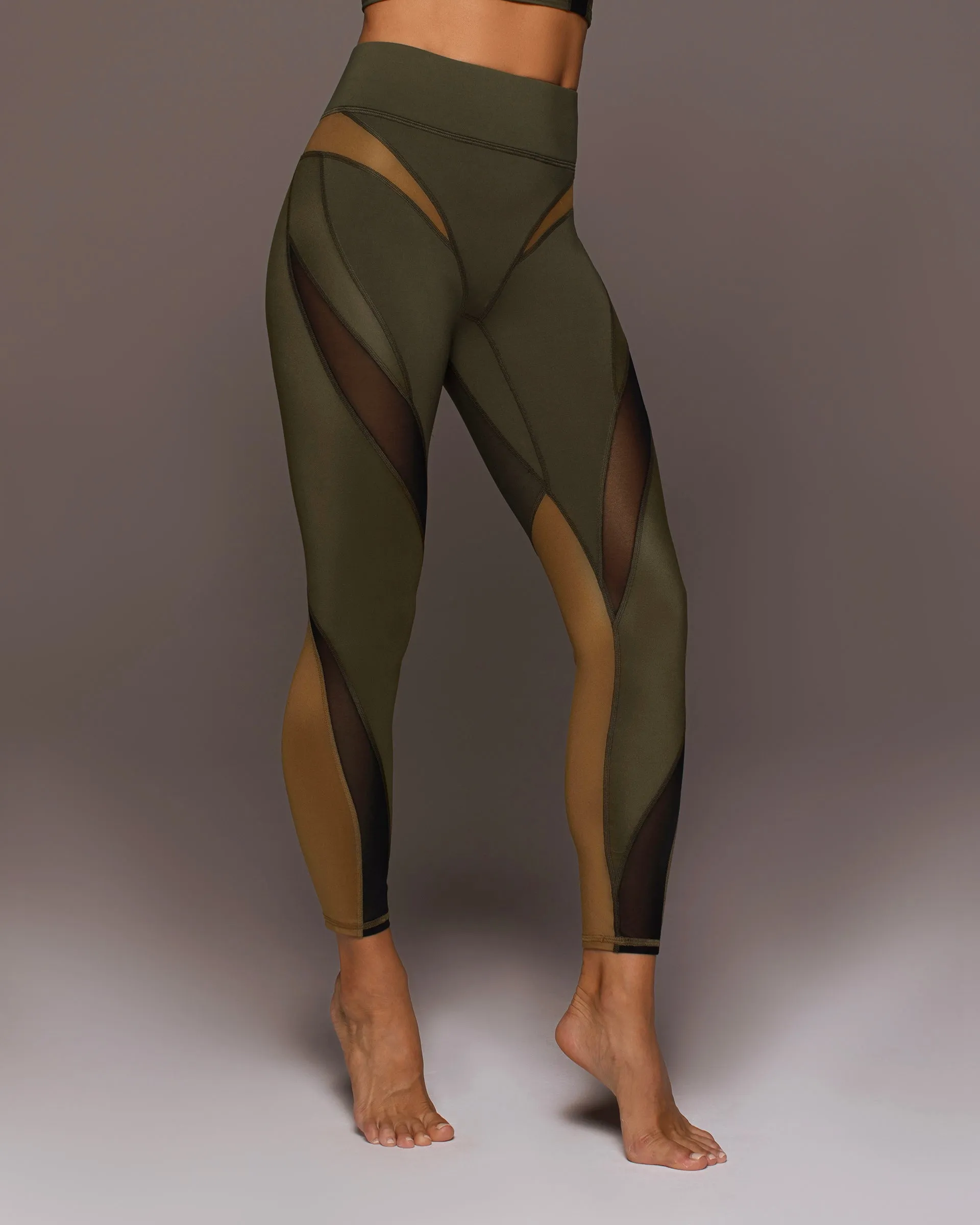 Aerial Gloss Legging | Bronzed Olive MICHI