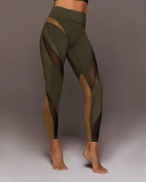 Aerial Gloss Legging | Bronzed Olive MICHI
