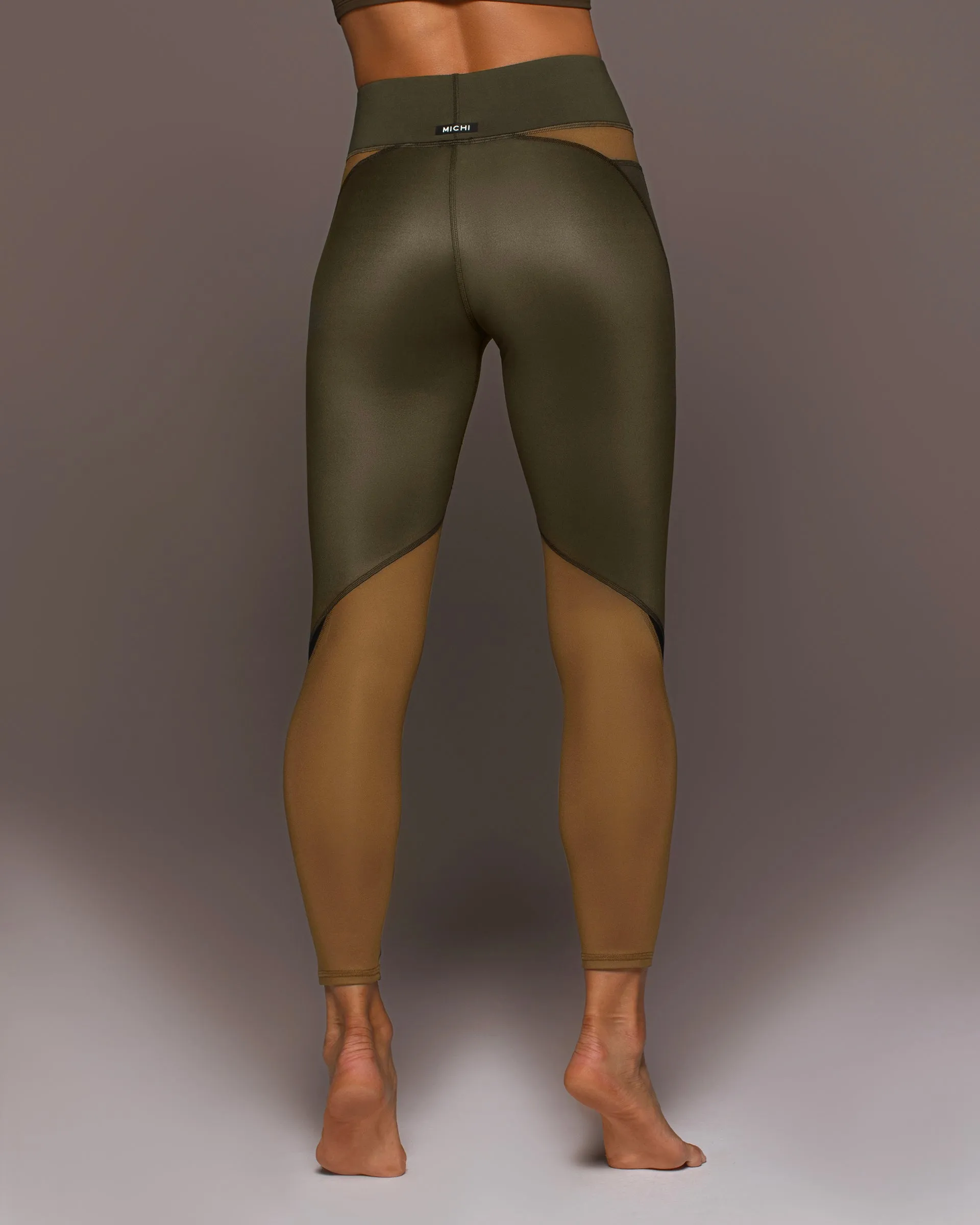 Aerial Gloss Legging | Bronzed Olive MICHI