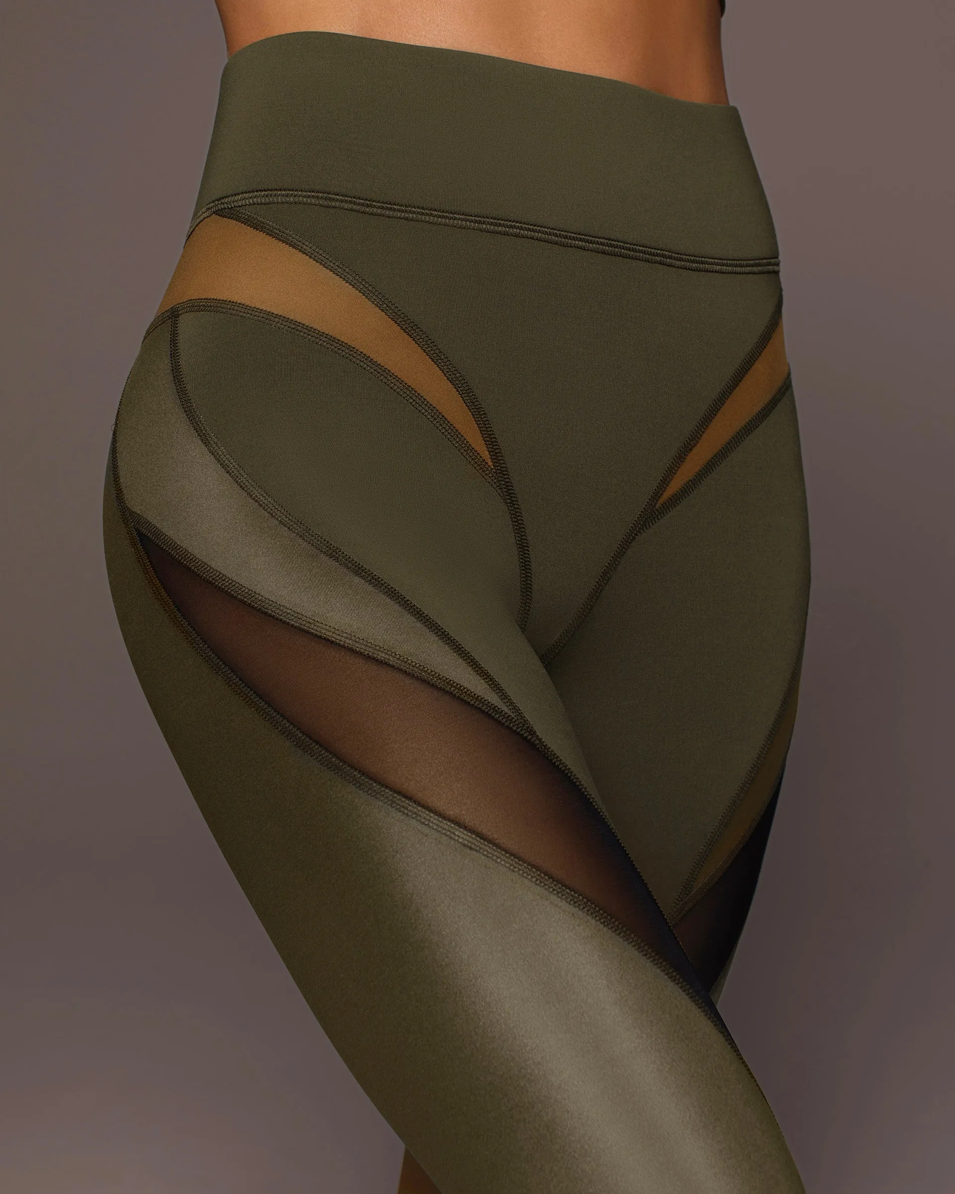 Aerial Gloss Legging | Bronzed Olive MICHI