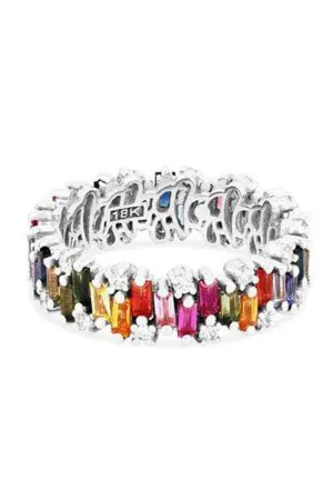 Alaia Rainbow Sapphire Eternity Band - White Gold