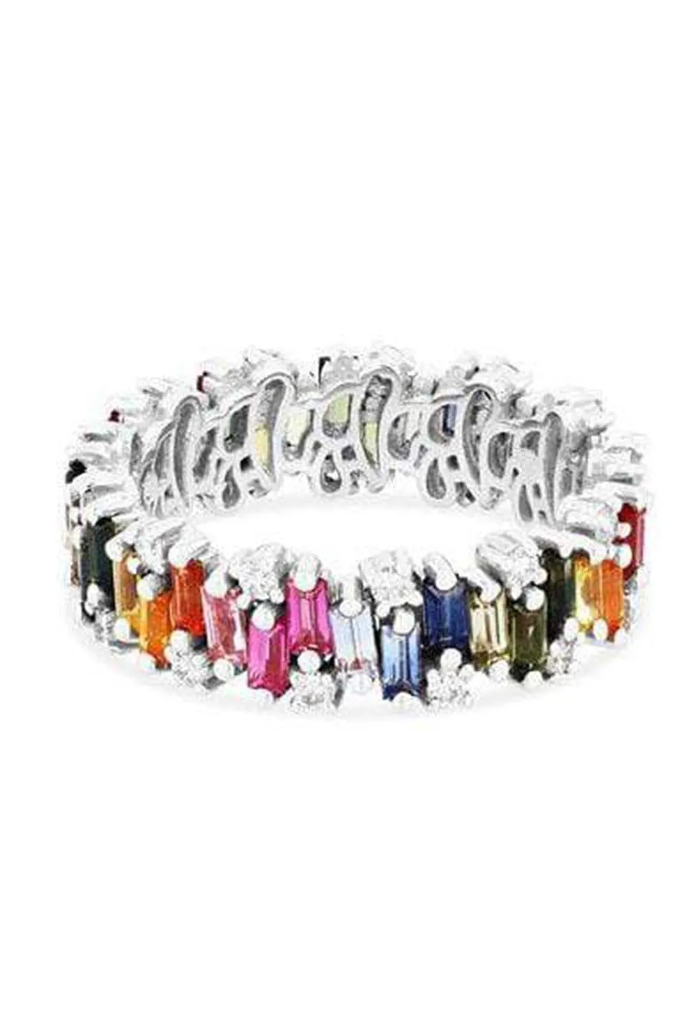 Alaia Rainbow Sapphire Eternity Band - White Gold