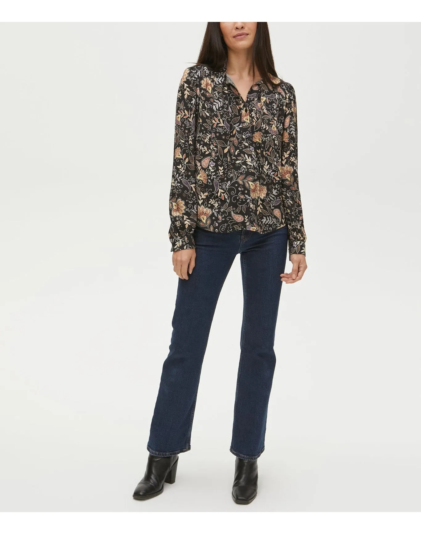 Alexei Paisley Tie Neck Top | Black Combo MICHAEL STARS