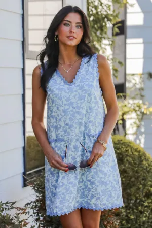 All For You Blue Floral Mini Dress