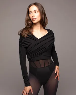 Allegro Wrap Top | Black MICHI