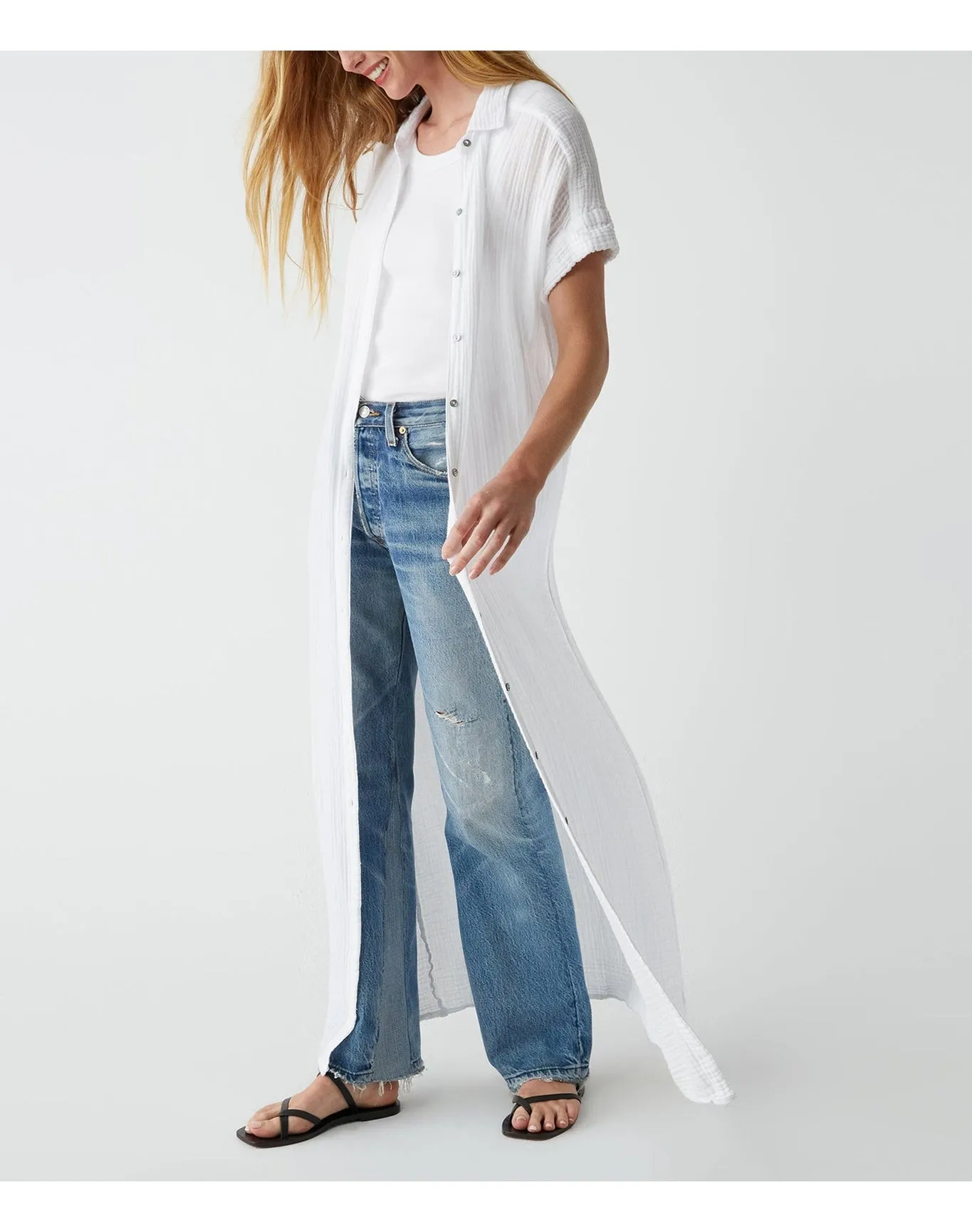 Allen Gauze Shirt Dress | White MICHAEL STARS