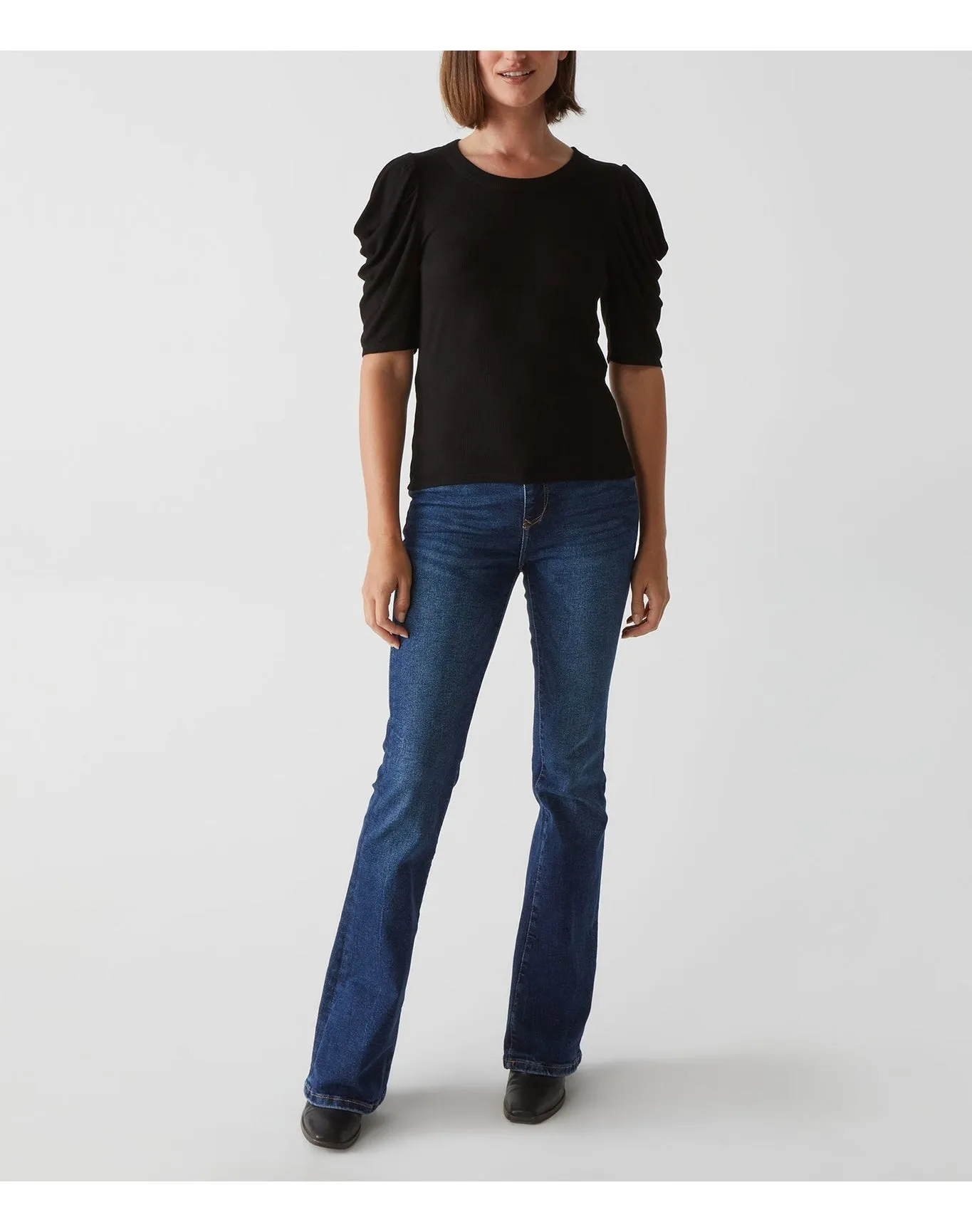 Andrea Pleated Sleeve Top | Black MICHAEL STARS