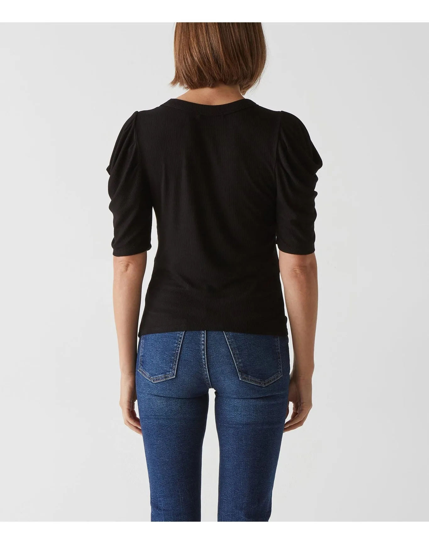 Andrea Pleated Sleeve Top | Black MICHAEL STARS