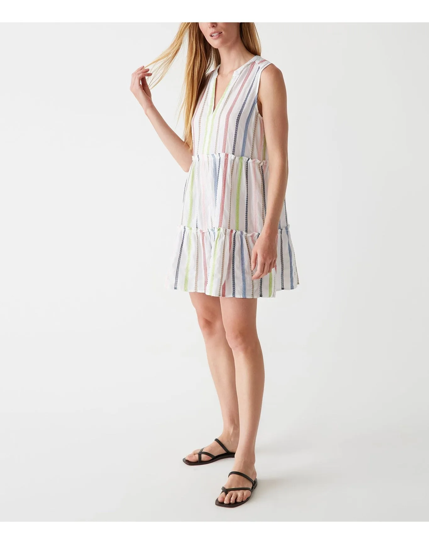 Anna Tiered Dress | White Combo MICHAEL STARS
