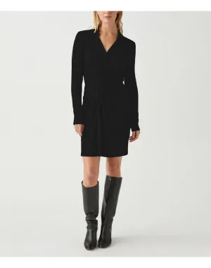 Annalise Ribbed Twist Front Dress | Black Marl MICHAEL STARS