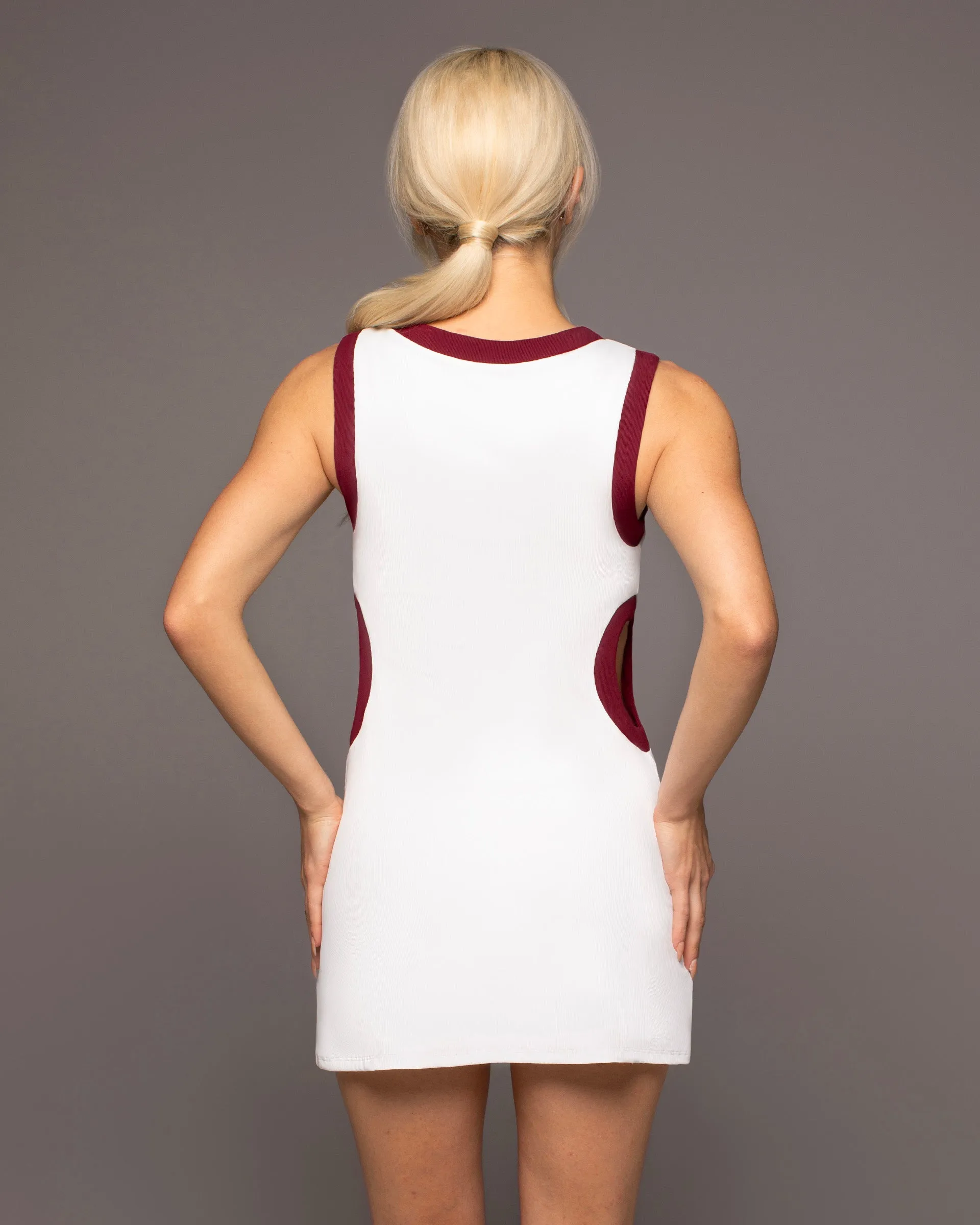 Aperture Dress | White/Earth Red MICHI