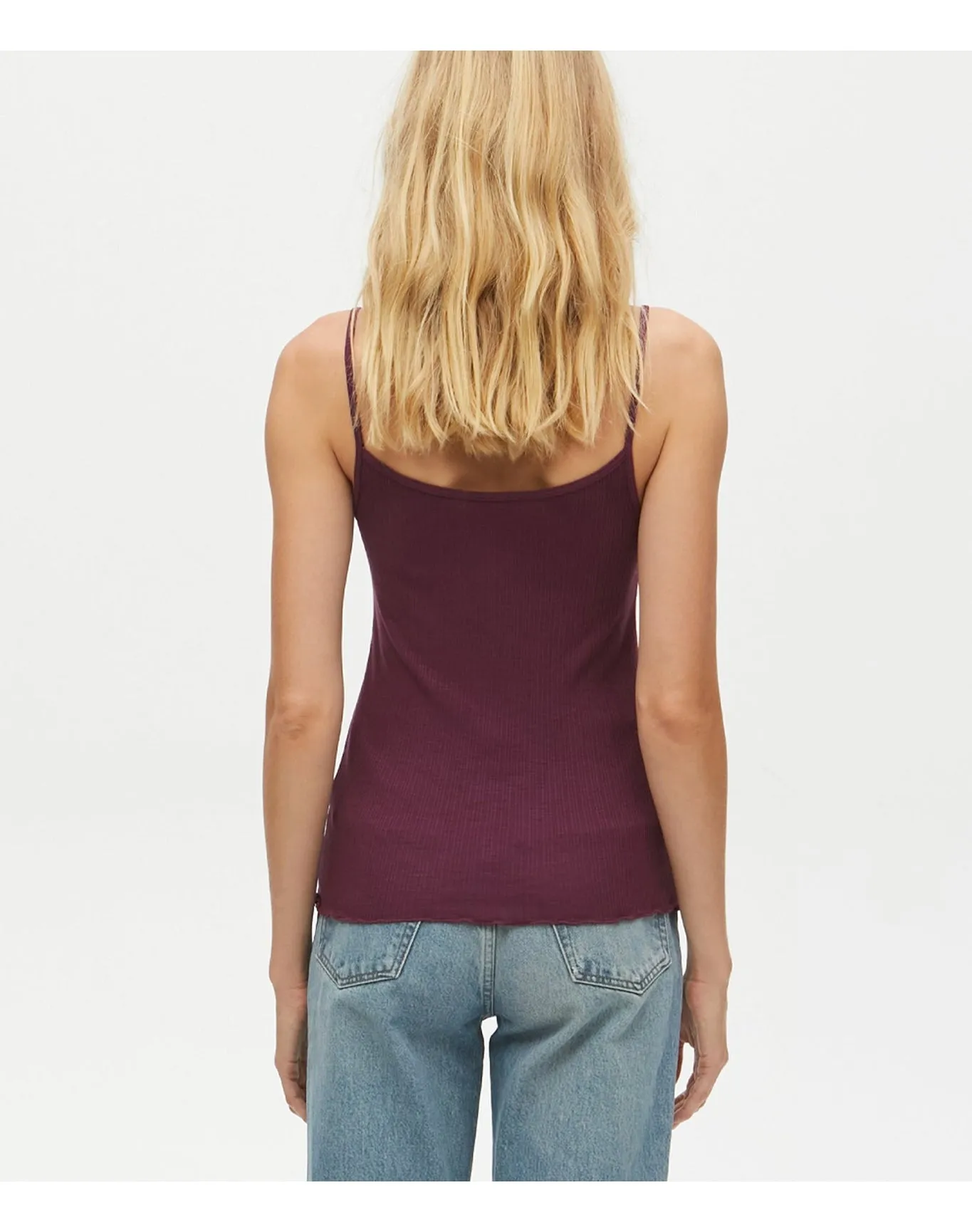 Ariel Ribbed Henley Tank | Plum MICHAEL STARS