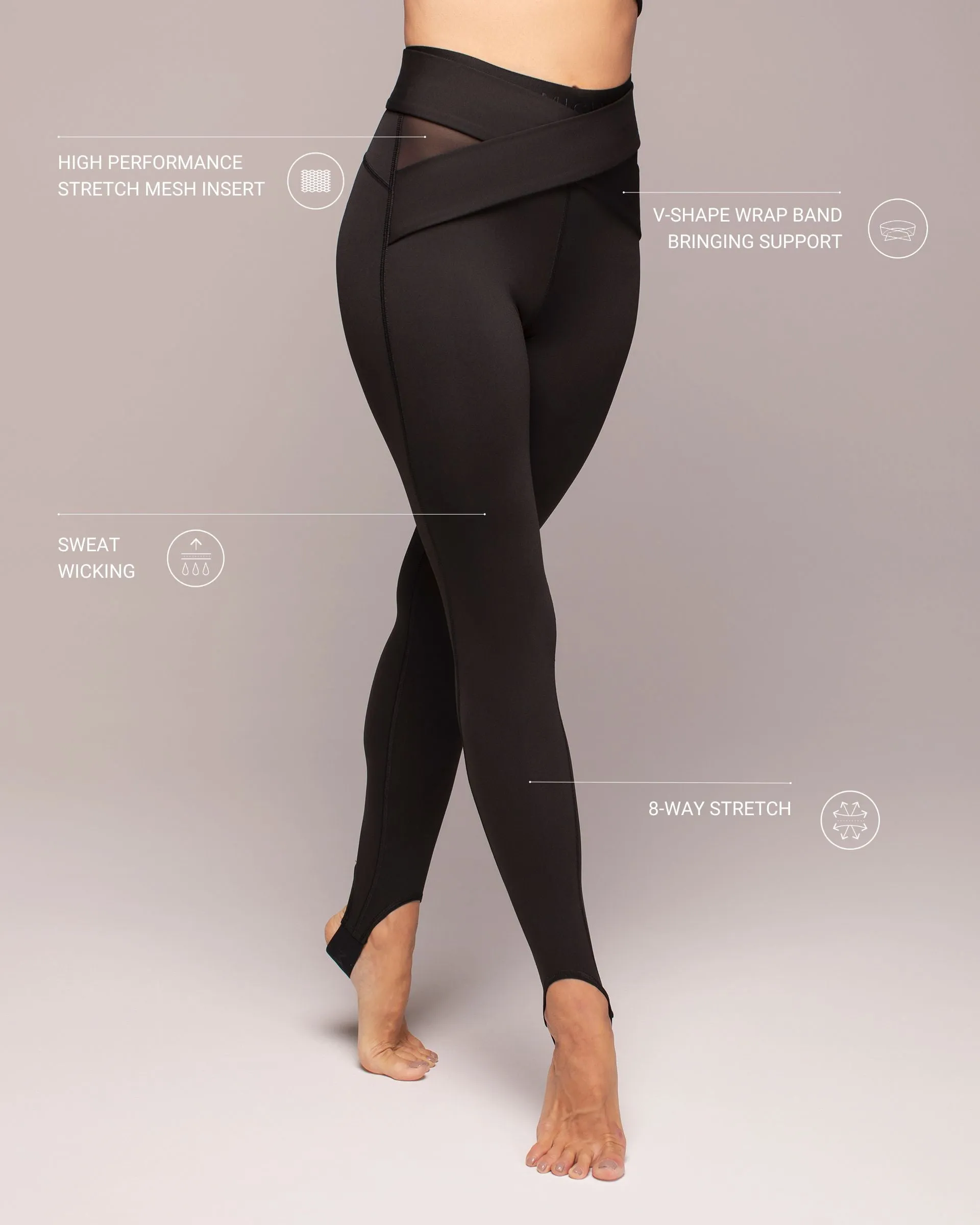 Ascent Wrap Legging | Black MICHI