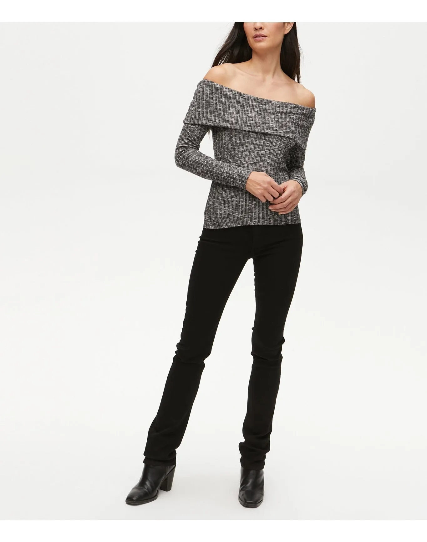 Aspen Ribbed Convertible Top | Black Marl MICHAEL STARS