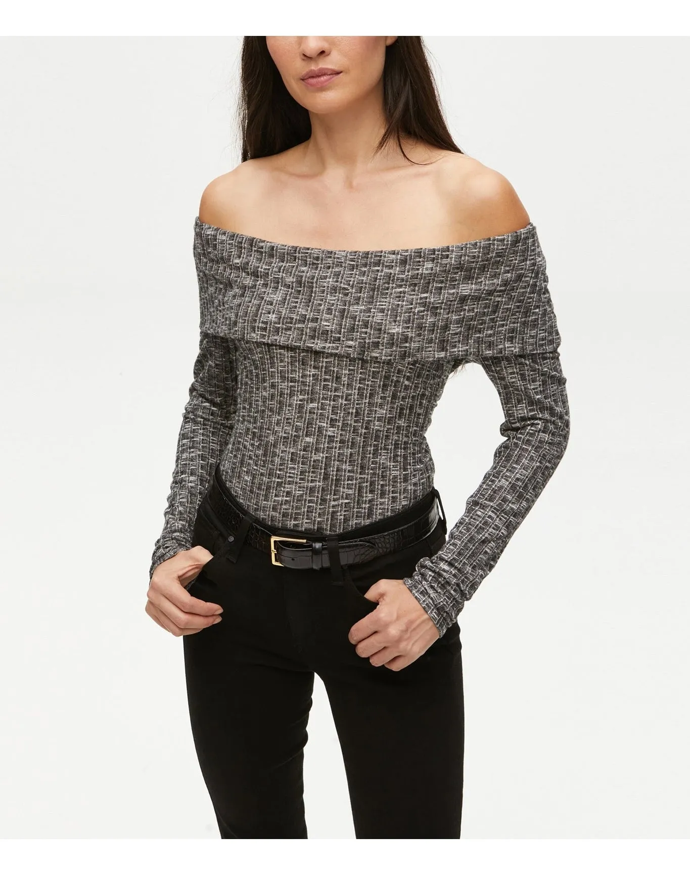 Aspen Ribbed Convertible Top | Black Marl MICHAEL STARS