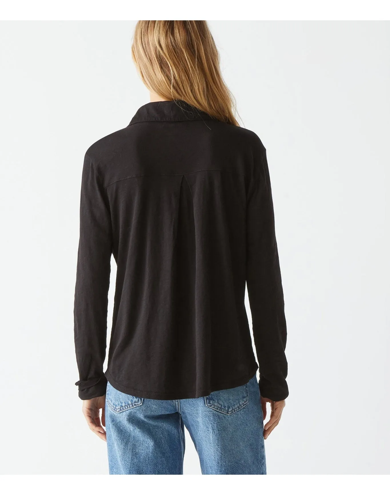 Ayla Button Down Knit Shirt | Black MICHAEL STARS