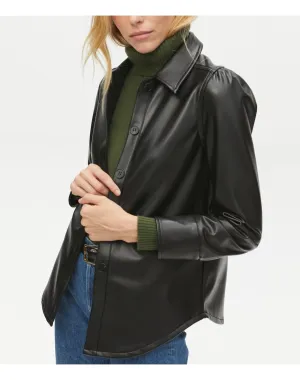 Babe Vegan Leather Shacket | Black MICHAEL STARS