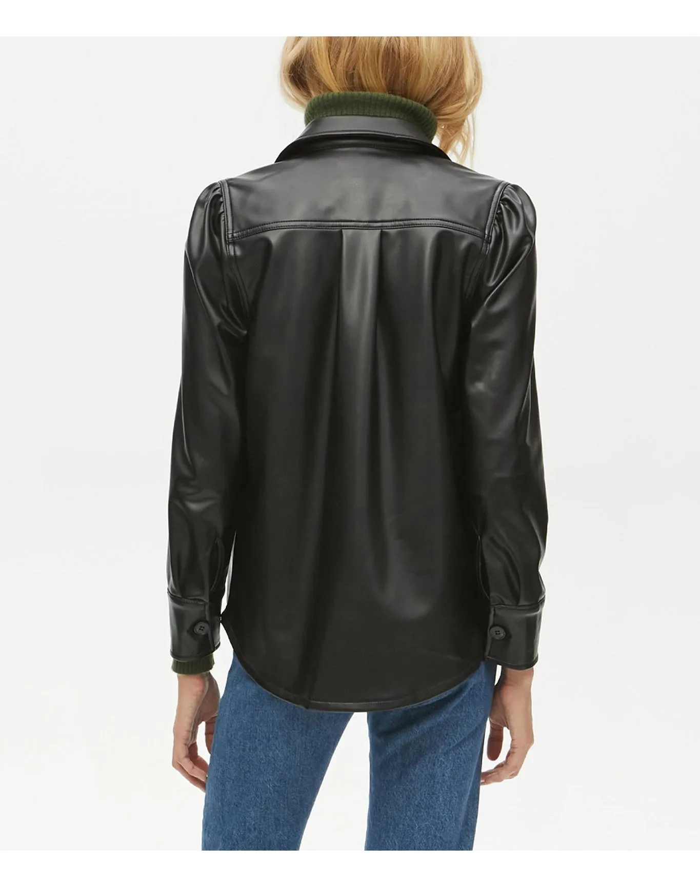 Babe Vegan Leather Shacket | Black MICHAEL STARS