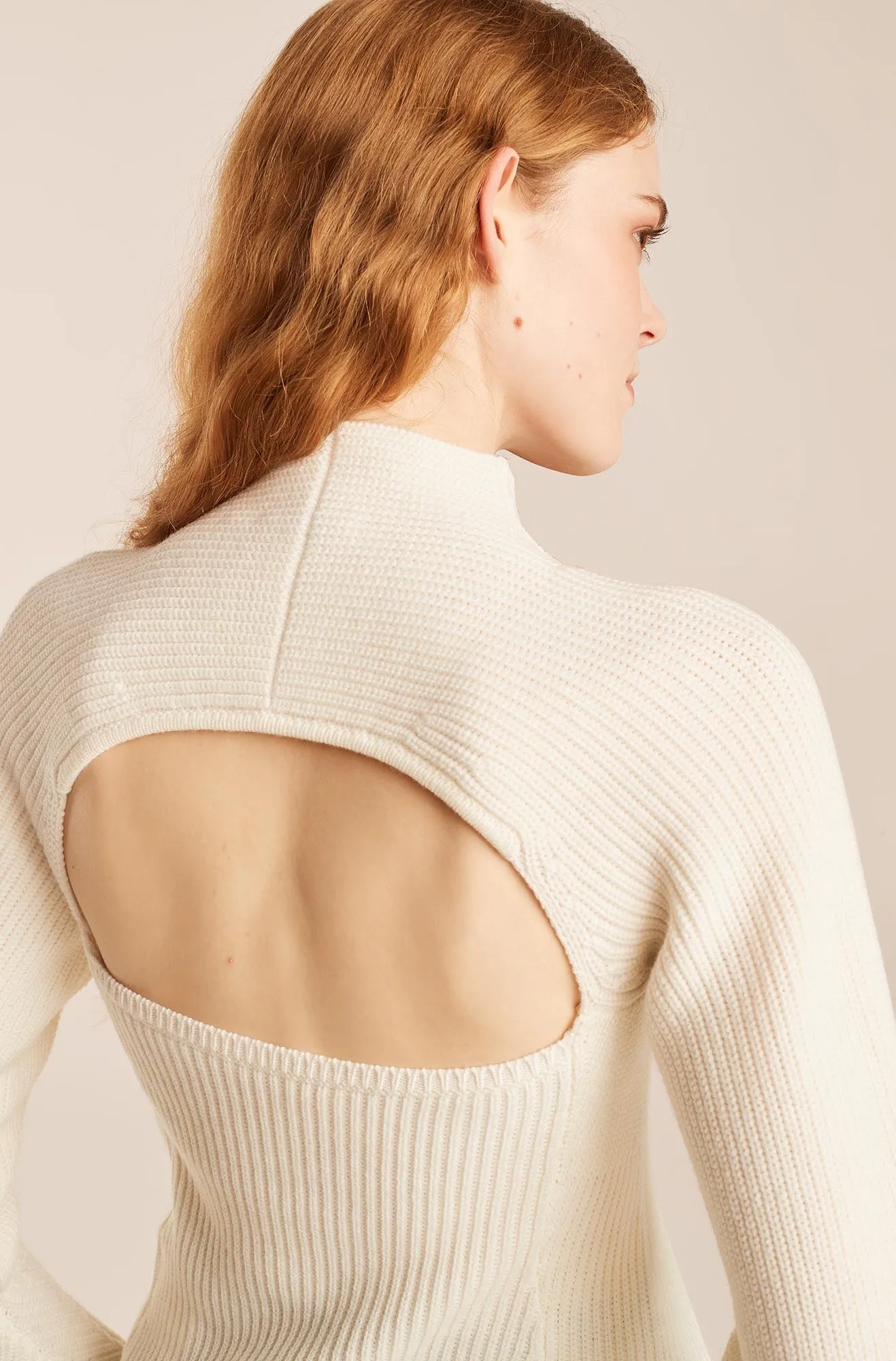 Backless Mock Neck | Poplin REBECCA TAYLOR