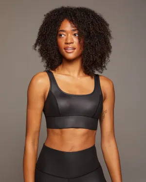 Basal Gloss Longline Bra | Black MICHI