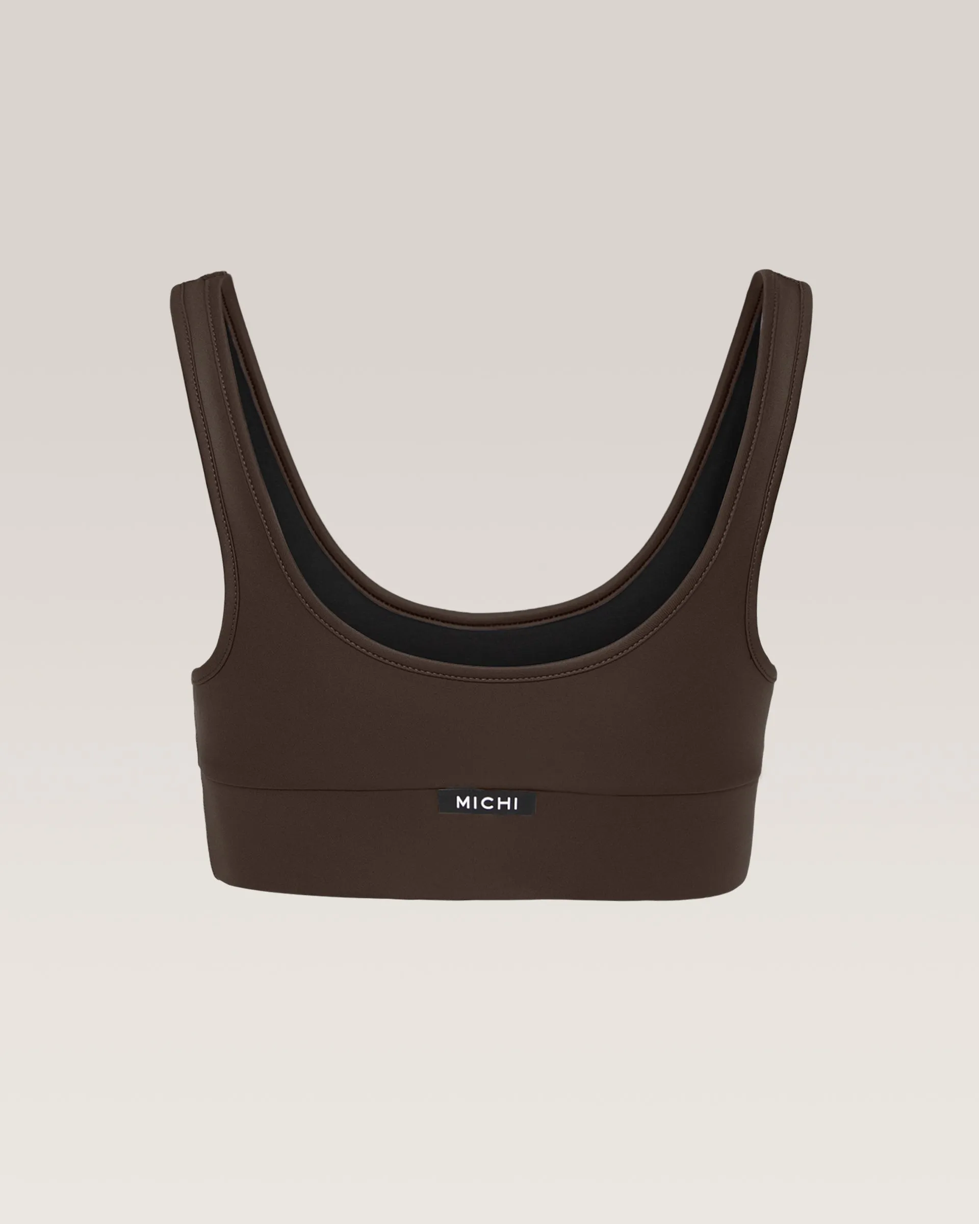 Basal Gloss Longline Bra | Dark Oak MICHI