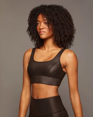 Basal Gloss Longline Bra | Dark Oak MICHI