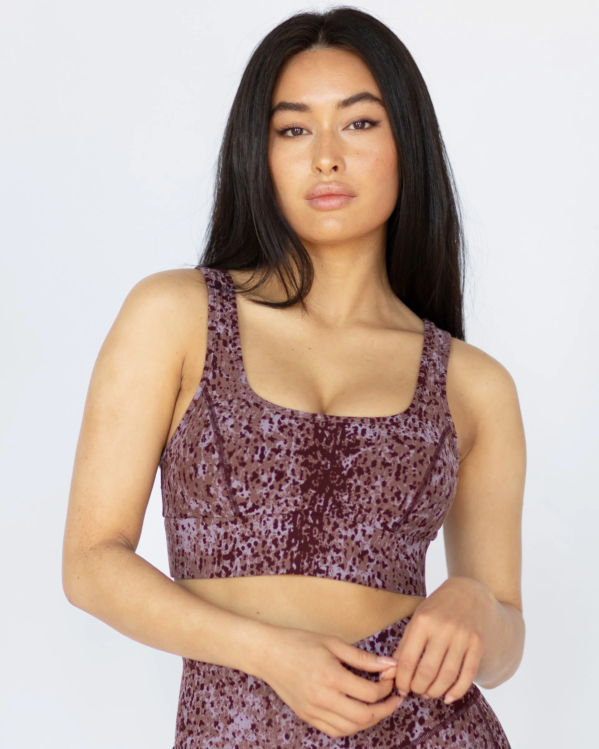Basal Plantae Print Longline Bra | Rosewood MICHI