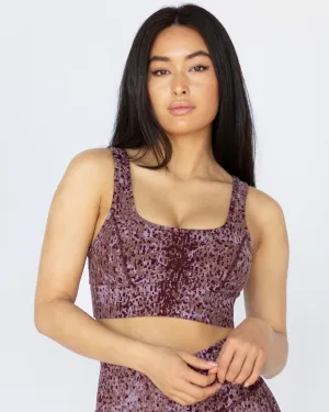 Basal Plantae Print Longline Bra | Rosewood MICHI