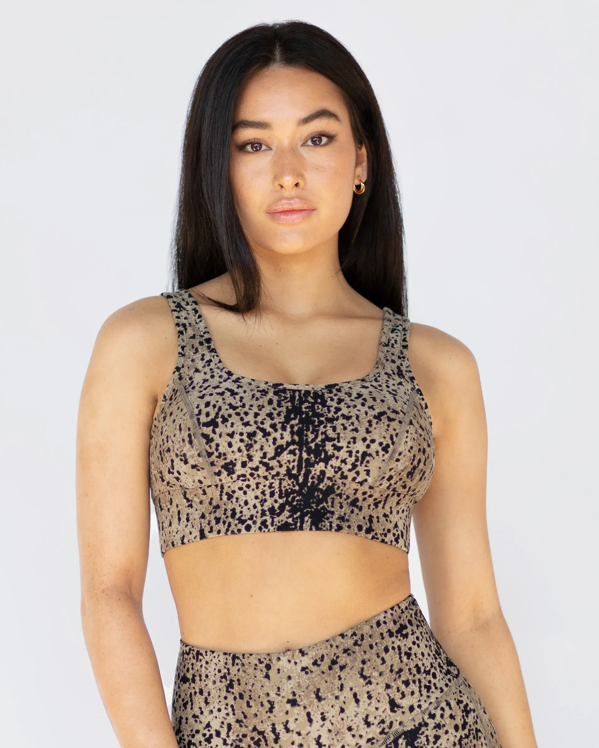 Basal Plantae Print Longline Bra | Rosewood MICHI