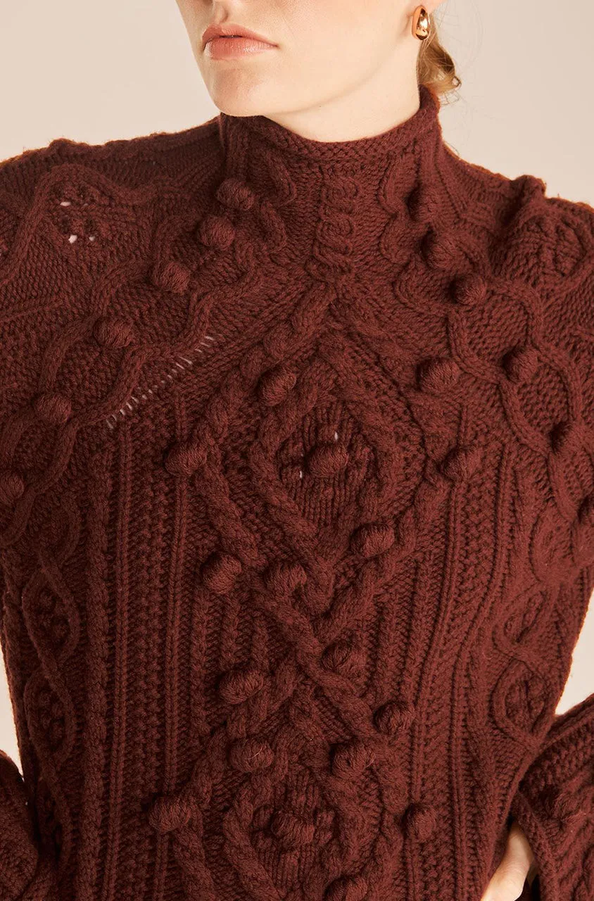 Bauble Tneck | Rich Mahogany REBECCA TAYLOR