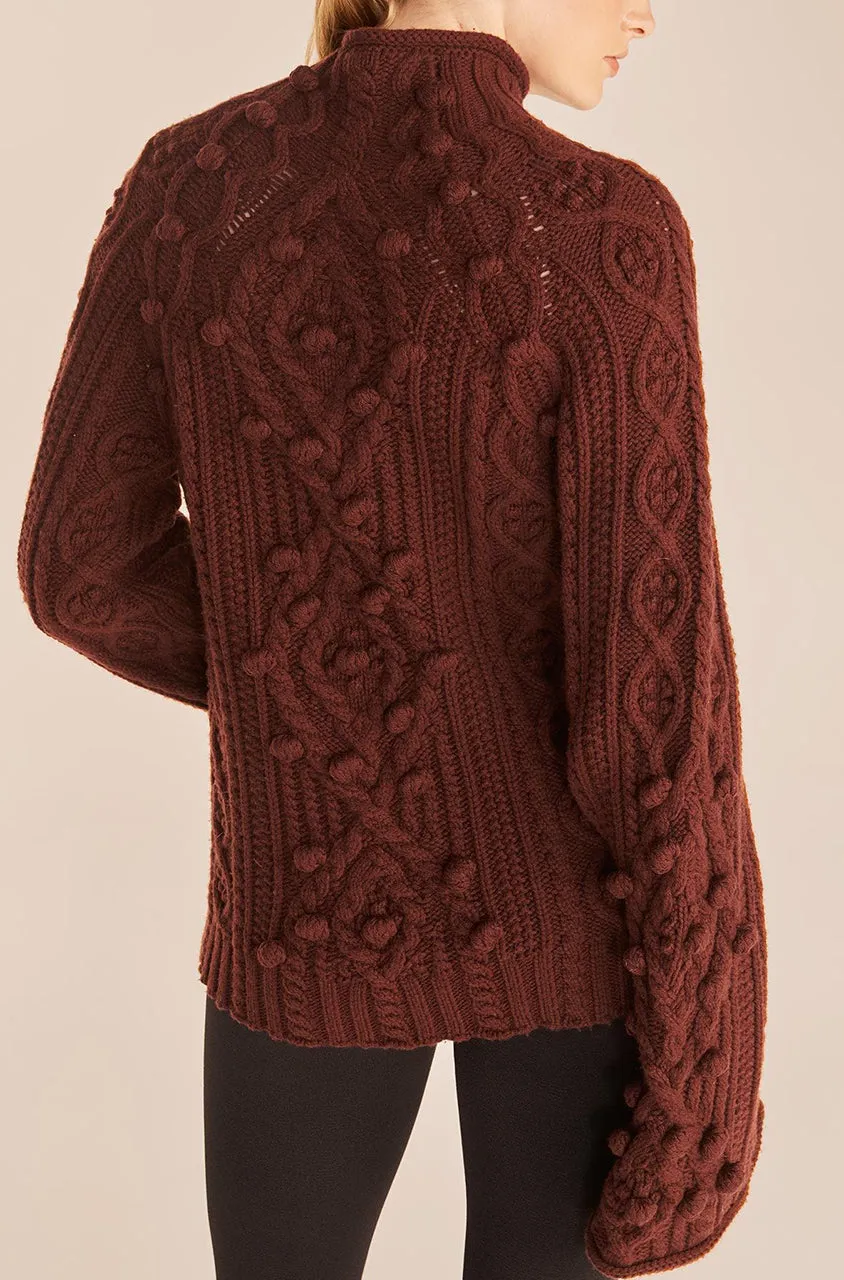Bauble Tneck | Rich Mahogany REBECCA TAYLOR