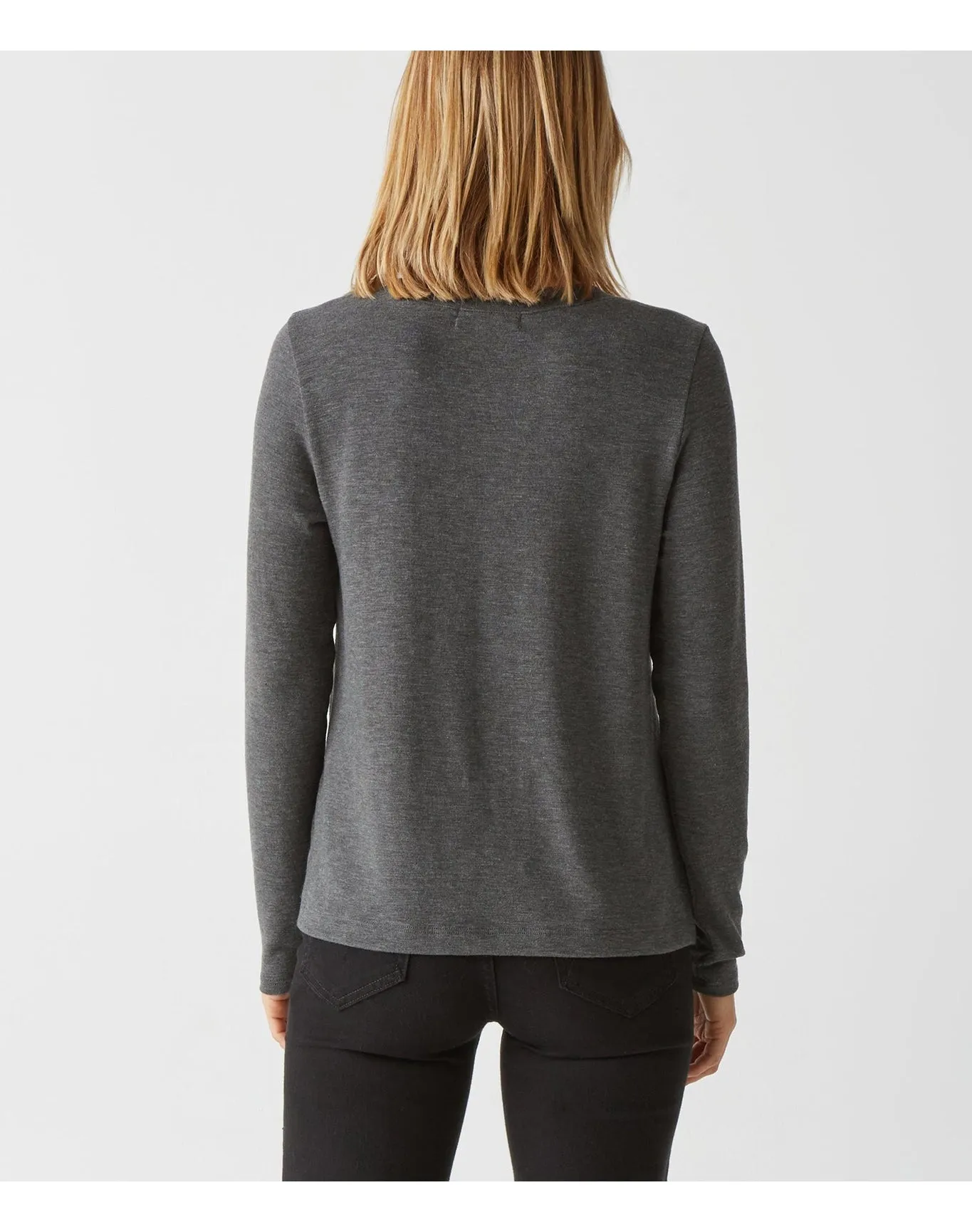 Bebe Lace Trim V-Neck Top | Charcoal MICHAEL STARS