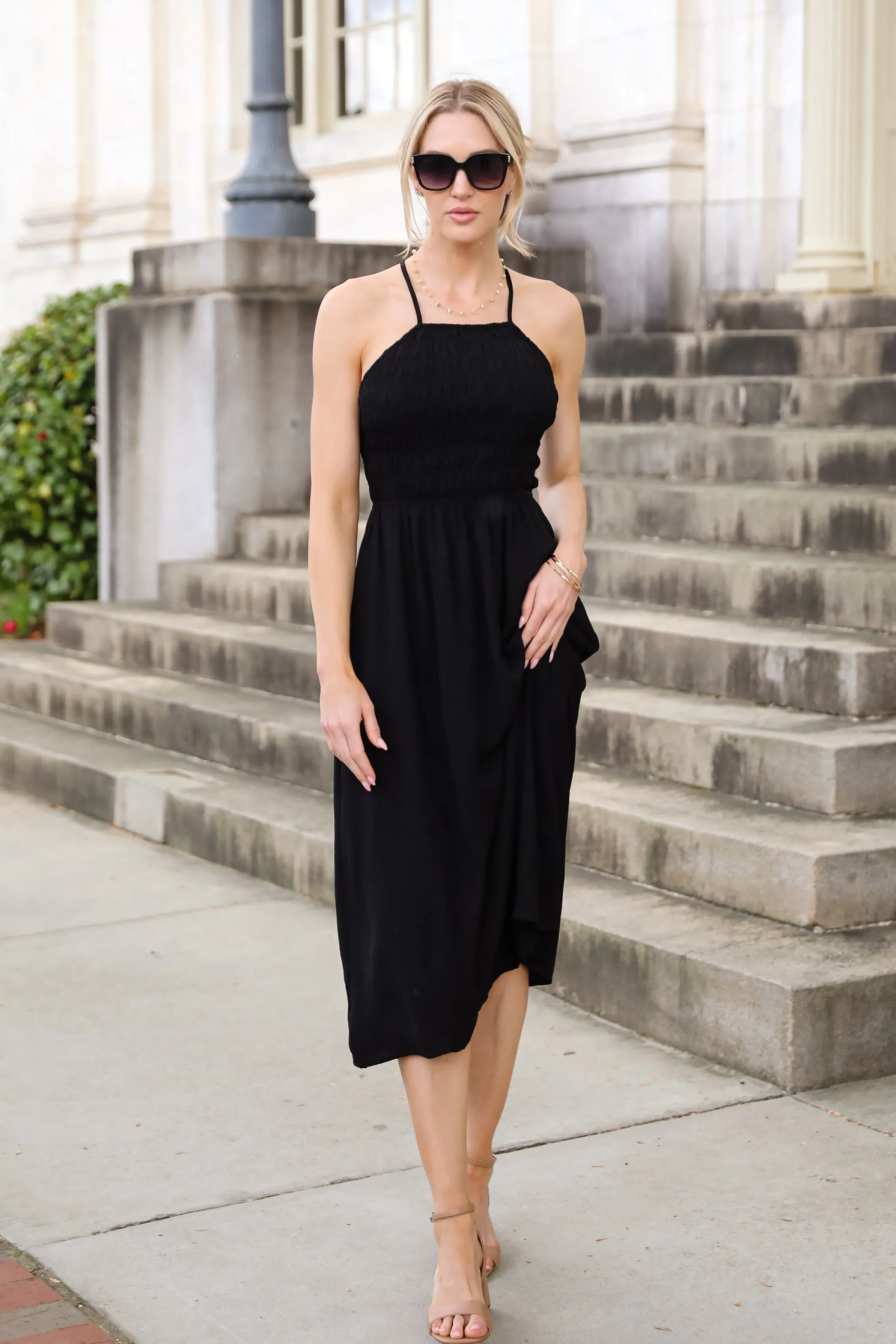 Before You Know It Smocked Midi Dress - DU DEAL