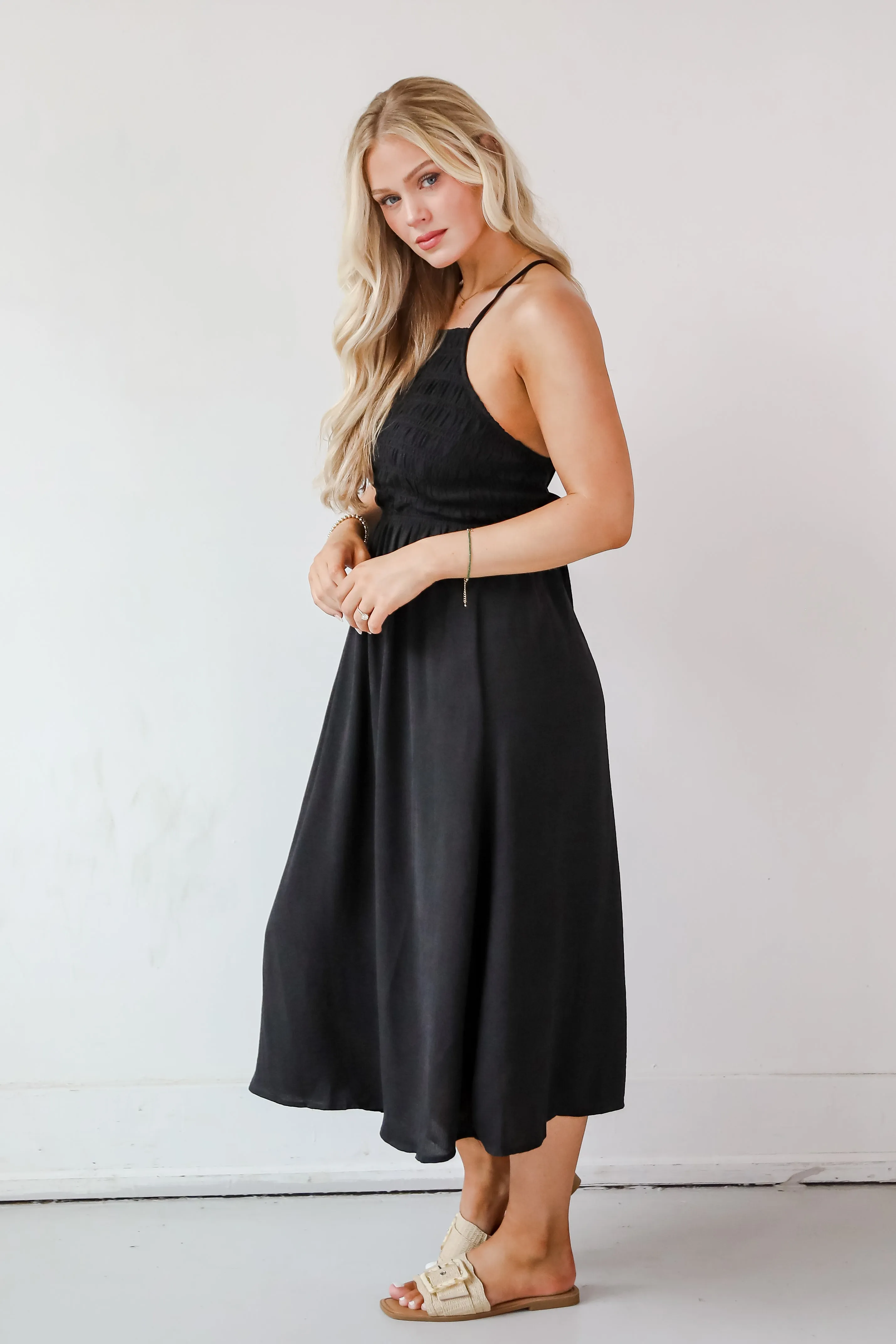 Before You Know It Smocked Midi Dress - DU DEAL