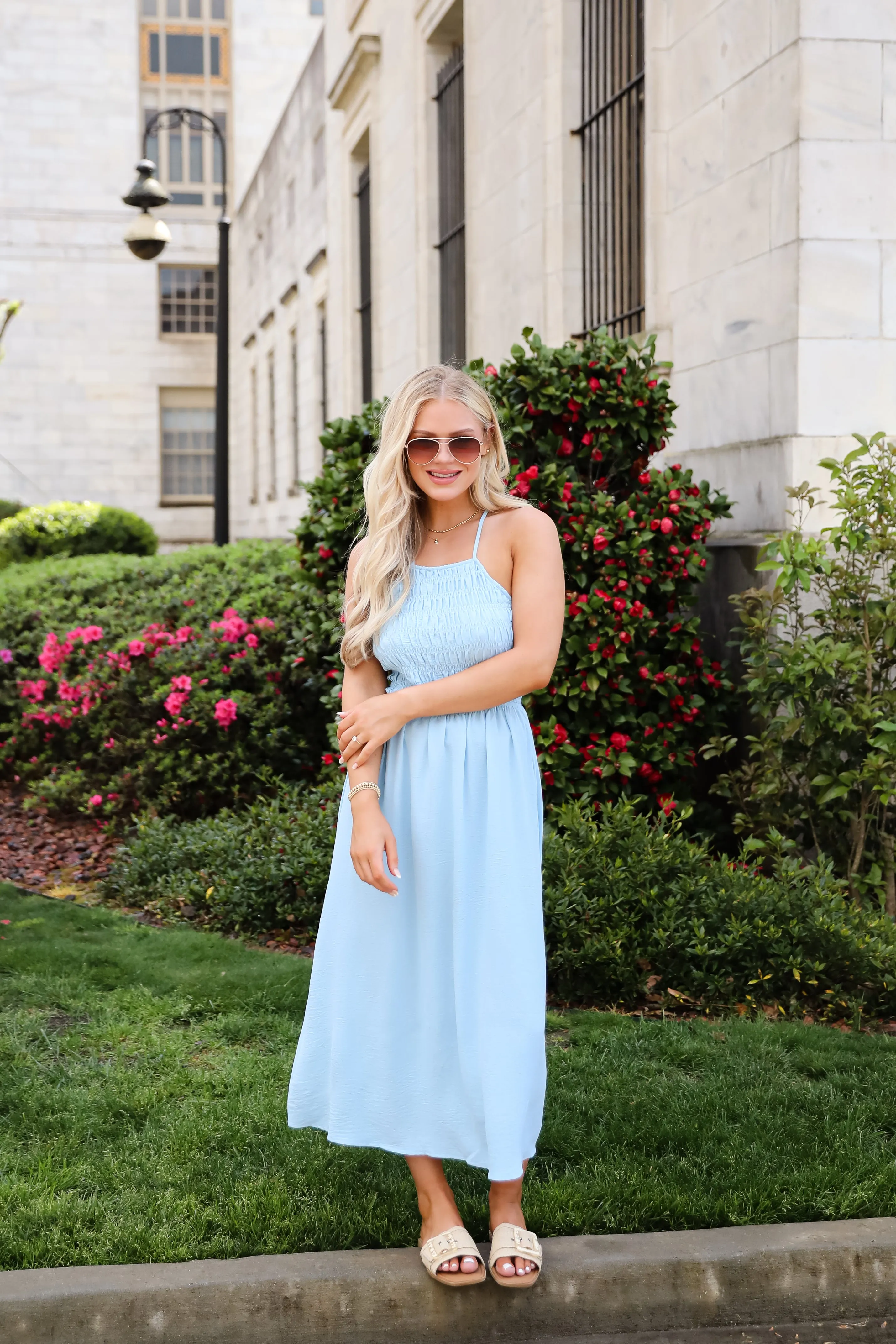 Before You Know It Smocked Midi Dress - DU DEAL