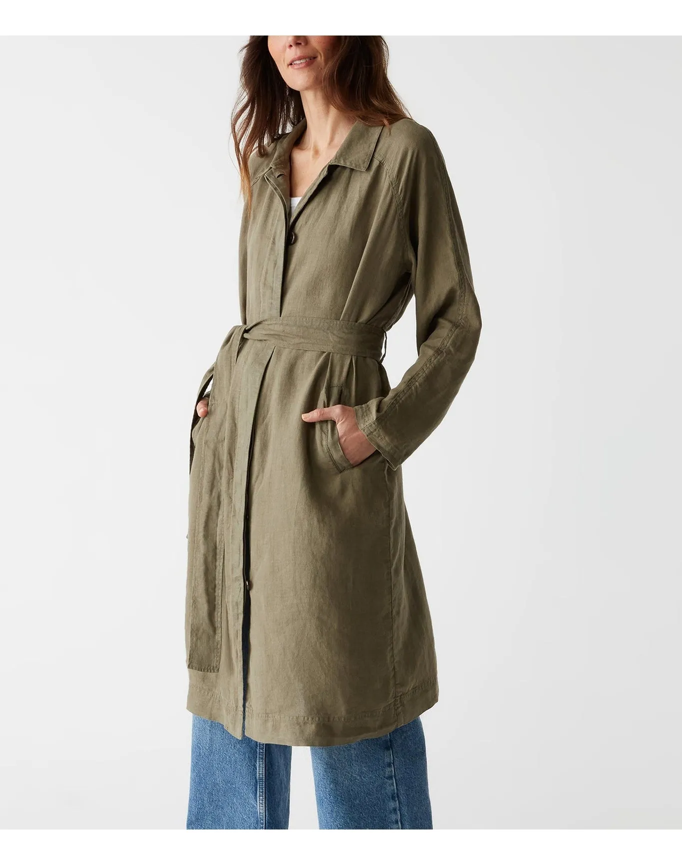 Belinda Linen Coat | Camo MICHAEL STARS