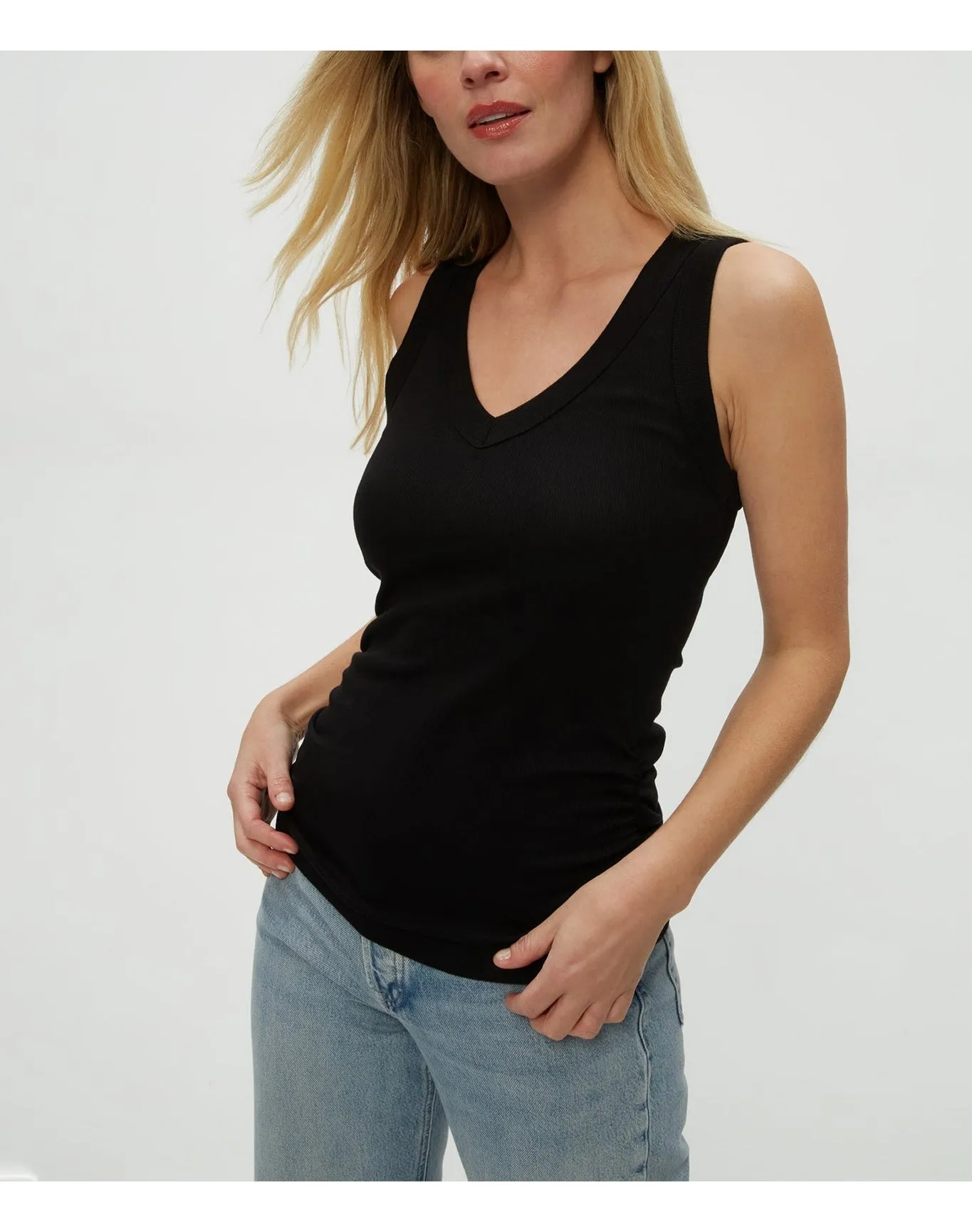 Blanche Ribbed Tank | Black MICHAEL STARS