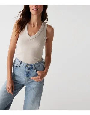 Blanche Ribbed Tank | Cement MICHAEL STARS
