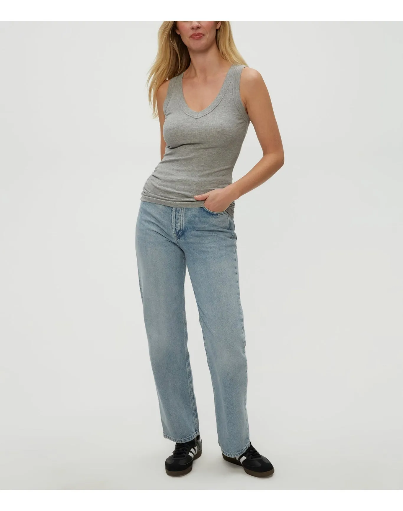 Blanche Ribbed Tank | Heather Grey MICHAEL STARS