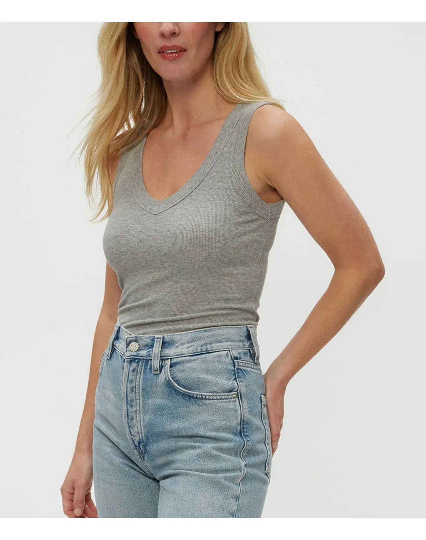Blanche Ribbed Tank | Heather Grey MICHAEL STARS