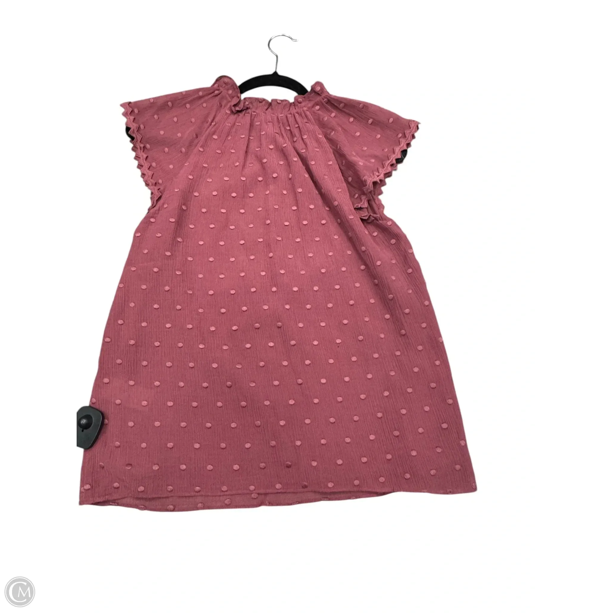 Blouse Short Sleeve By Rebecca Taylor In Maroon, Size: M