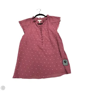 Blouse Short Sleeve By Rebecca Taylor In Maroon, Size: M