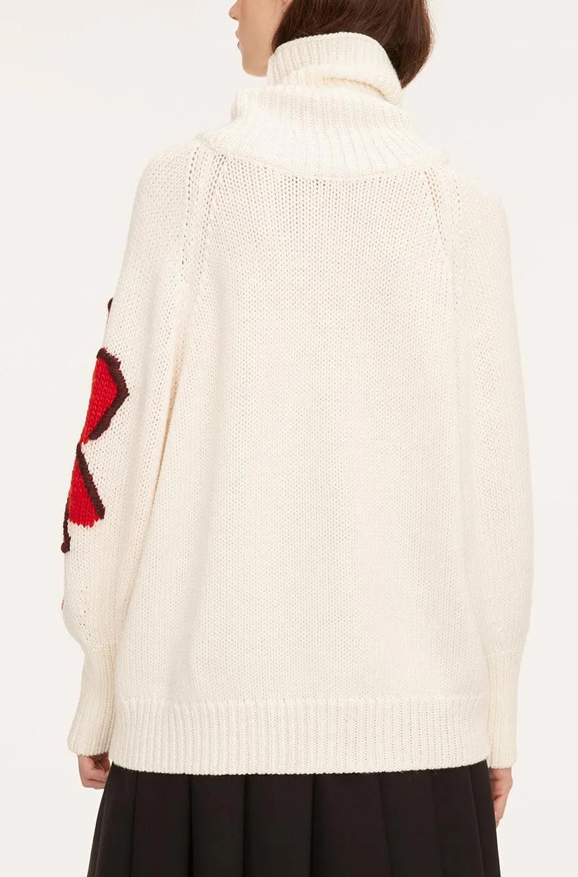 Botanical Intarsia Turtleneck | Strawberry Combo REBECCA TAYLOR