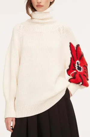 Botanical Intarsia Turtleneck | Strawberry Combo REBECCA TAYLOR